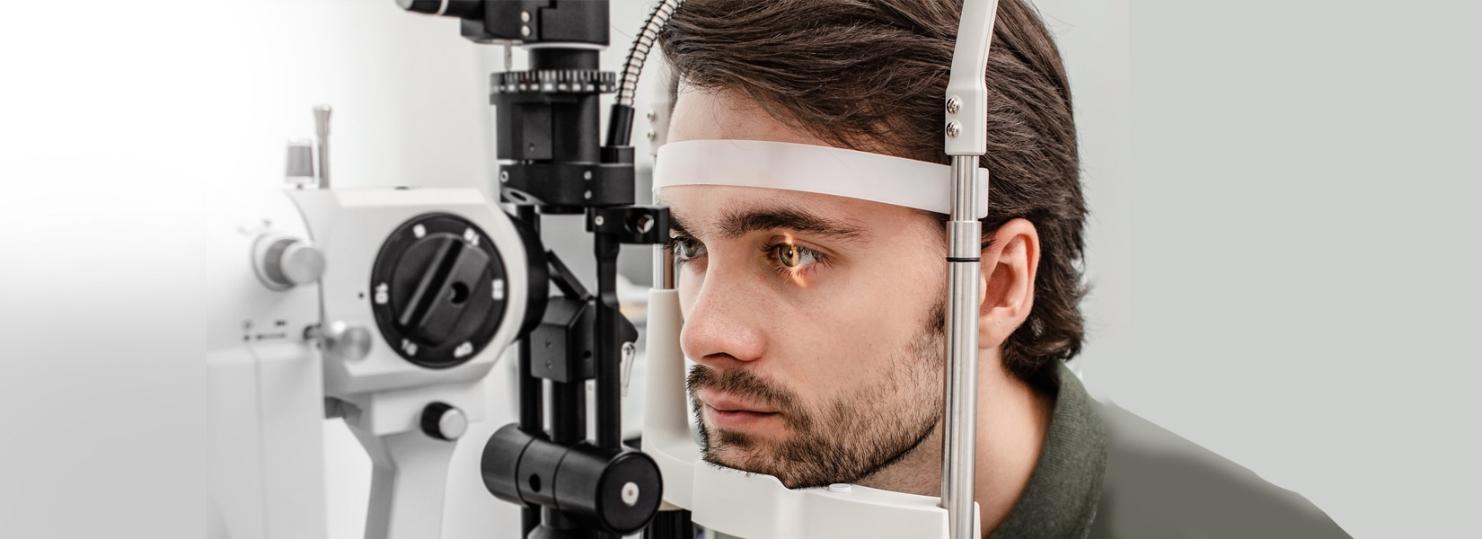 young man during eye exam in Amite City